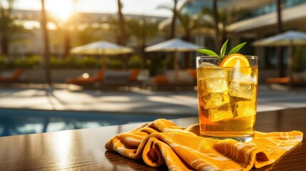 Refreshing Cocktail by the Pool