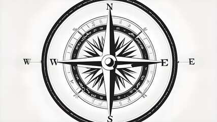 Vector art stylized compass image, white background