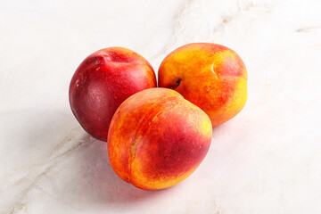 Ripe sweet juicy fresh red nectarines