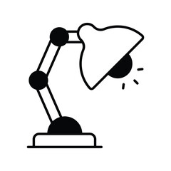 desk lamp icon with white background vector stock illustration