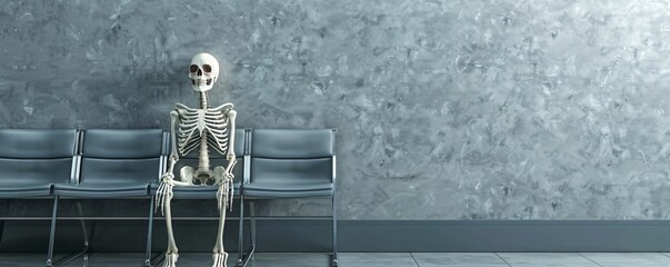 Skeleton Waiting Patiently in a Sterile Room