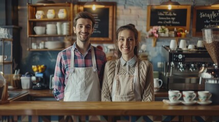 Obraz premium The Baristas in Coffee Shop
