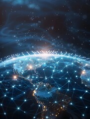 Digital World Globe Concept of Global Network and Cyber Technology Connectivity