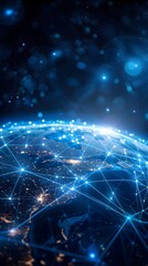 Digital World Globe Concept of Global Network and Connectivity on Earth with High Speed Data