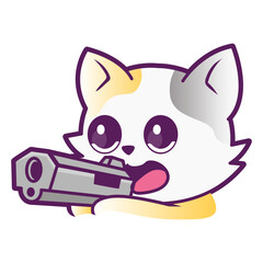 Cute emoji cat for Twitch game streaming. Cat emoji vector illustration.