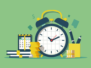 Time is Money: A Vector Illustration for Business Planning and Financial Success