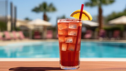Refreshing Summer Drink by the Pool