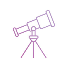 telescope icon with white background vector stock illustration