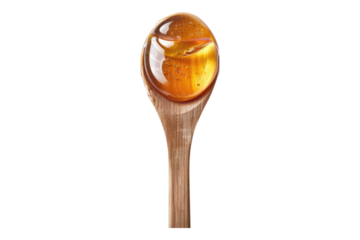 Spoon with honey isolated on transparent background