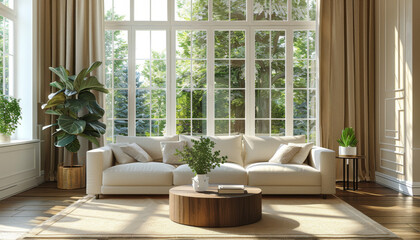 Sunlight Streaming into a Modern Living Room