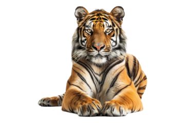 Tiger panthera tigris isolated on transparent background