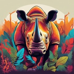 Rhino mural painting