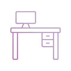 desk icon with white background vector stock illustration