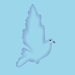 Paper cut style.  wing, bird, feather, dove, pigeon, symbol, peace   Origami silhouette. Craft paper cut art illustration.