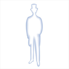 Paper cut style.  style, elegant, black, hat, clothing Origami silhouette. Craft paper cut art illustration.