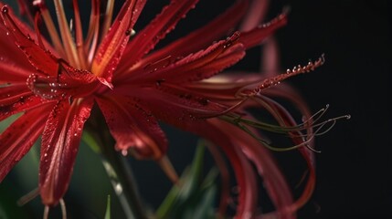 Close-up a red spider lily flower