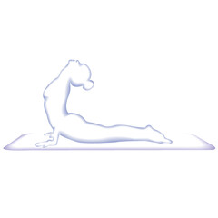 Obraz premium Paper cut style. yoga, pose, exercise, fitness, female, workout, asana Origami silhouette. Craft paper cut art illustration.