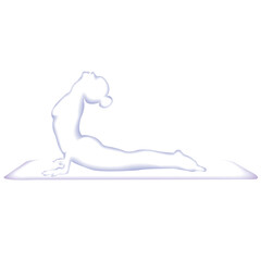 Paper cut style.  yoga, pose, exercise, fitness, female, workout, asana   Origami silhouette. Craft paper cut art illustration.