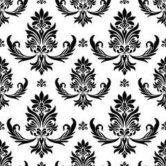 Damask floral seamless vector background. baroque style pattern. Graphic ornate pattern for wallpaper, fabric, packaging, wrapping. Damask flower ornament.