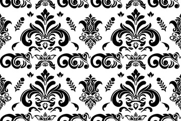 Damask floral seamless vector background. baroque style pattern. Graphic ornate pattern for wallpaper, fabric, packaging, wrapping. Damask flower ornament.