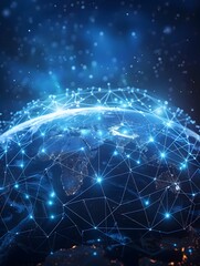 Digital World Globe Concept of Global Network and High Speed Connectivity on Earth