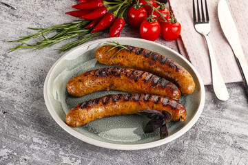 Grilled meat sausages with spices
