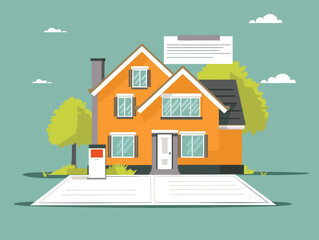 Fototapeta premium Profitable Real Estate Investment: Rental Property with Lease Contract for Steady Income Streams and Rental Market Analysis