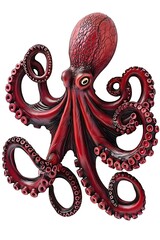 Obraz premium Red Octopus Illustration on White Background