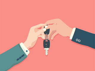 Two Hands Exchanging Keys: A Visual Symbol of Vehicle Ownership and Trust
