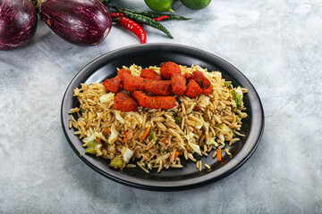 Stir fried rice with pork