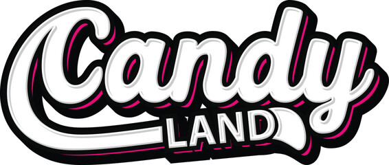 Candy Land Hand lettering Typography vector template