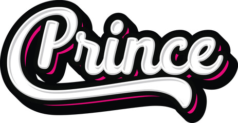Prince Hand lettering Typography vector template