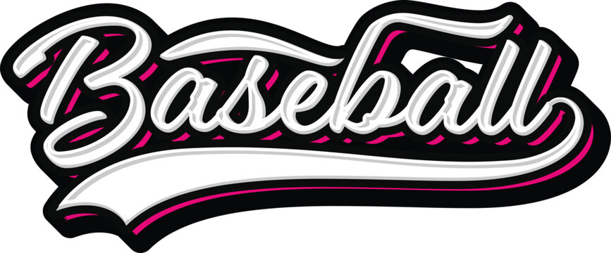 Baseball Hand lettering Typography vector template