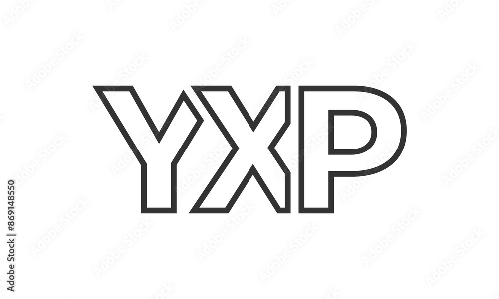 Fototapete yxp logo design template with strong and modern bold text. initial based vector logotype featuring s