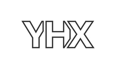 YHX logo design template with strong and modern bold text. Initial based vector logotype featuring simple and minimal typography. Trendy company identity.