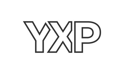 YXP logo design template with strong and modern bold text. Initial based vector logotype featuring simple and minimal typography. Trendy company identity.