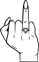 Wedding Heart Shaped Ring Finger