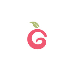 Letter G Fruit Leaf Logo. G Icon vector