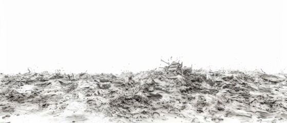 Fototapeta premium Pencil sketch style, panoramic close-up, high detail scan of chipped paint, on white background, Generative AI