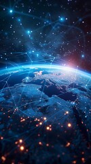 Digital Global Network and Connectivity on Earth with Futuristic Data Transfer and Cyber Technology