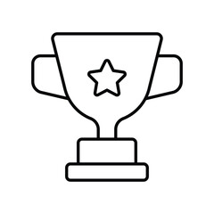 trophy icon with white background vector stock illustration