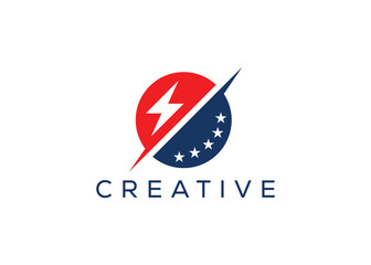 Minimal and professional American thunder logo design template