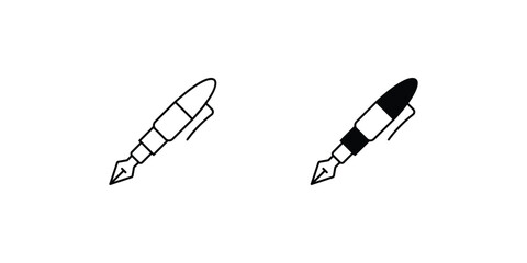 fountain pen icon with white background vector stock illustration