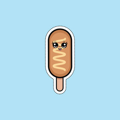 Korean Corn Dog cute icon