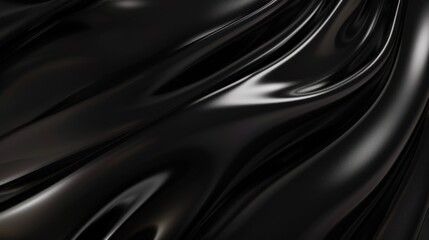 Fototapeta premium Smooth flowing black wave textures with highlights