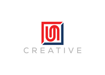 Obraz premium Minimal and professional letter U M logo design template