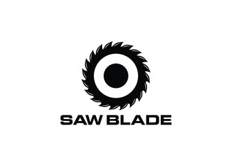 Minimal and professional Saw blade logo design template. Simple woodworking logo