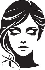 Woman beauty face silhouette vector illustration on transparent background