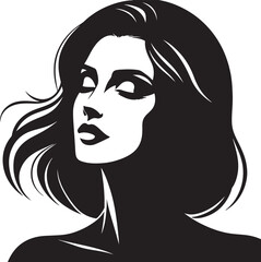 Woman beauty face silhouette vector illustration on transparent background