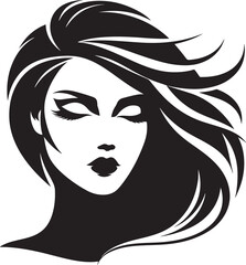 Woman beauty face silhouette vector illustration on transparent background
